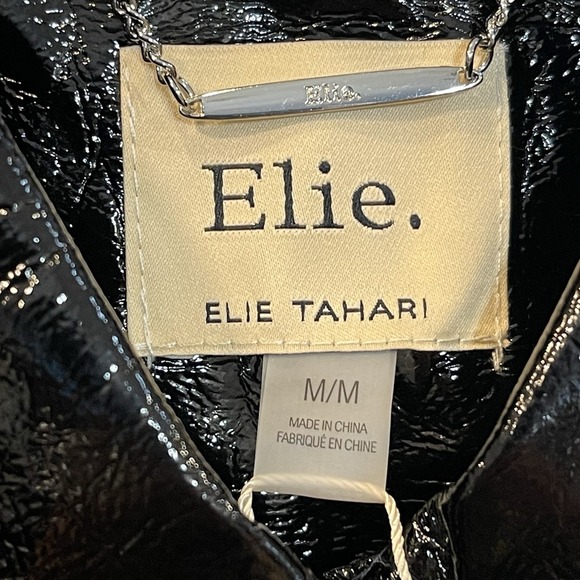 Elie Tahari Women's M Faux Leather Lightweight Maxi Shirt Jacket Coat - Picture 8 of 13